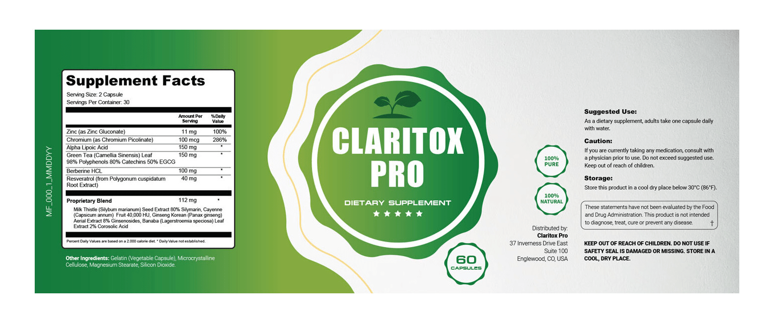 Claritox Pro Supplement Facts